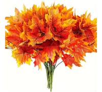 6 hojas de arce artificiales de 7 hojas para decoración de otoño y Halloween, diseñadas para centros de mesa en hogares, restaurantes o espacios de eventos