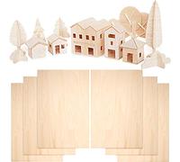 6 Hojas de Madera de Balsa Hojas de Tilo Delgado sin Terminar Tablero de Madera Contrachapada de Madera de Afición para Manualidades de Madera Mini Casa Barco Modelo de Avión