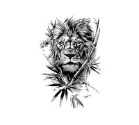 6 hojas de pegatinas de tatuaje temporal de león, duran hasta 15 días, nueva tecnología, tatuajes falsos semipermanentes impermeables mágicos.