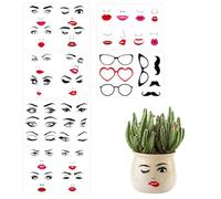 6 Hojas de Pegatinas Faciales para Manualidades, Divertidas Pegatinas de Ojos Cejas Nariz Boca y Labios para Crear Caras y Proyectos Bricolaje Macetas Fiesta