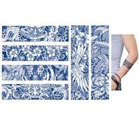 6 hojas de pulsera temporal tatuaje Japón tatuaje Oni Mask tatuajes semipermanentes tatuajes de larga duración