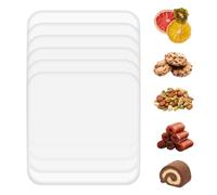 6 hojas de silicona deshidratadora, bandejas de deshidratador de alimentos, hojas de secado de 11 pulgadas x 11 pulgadas, bandejas de piel de frutas no pegajosas para Jerky, Fruit, Herbs, Swiss Rolls