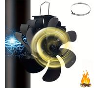 6 Hojas de Ventilador Magnético para Chimenea Sin Electricidad, Ventilador para Estufa de Tubo de de Madera, , para Chimenea para Quemadores de Leña/Ventiladores de Chimenea