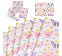 6 hojas papel regalo mariposas morado rosa paquete grande papel artistico primavera para bodas baby showers cumpleanos manualidades DIY envoltorios plegado plano