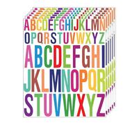 6 Hojas Pegatinas de Letras del Alfabeto Grandes, Letras del Alfabeto Pegatinas de Pared Vinilo Autoadhesivo Grande Letras Impermeables para Manualidades, Buzones (Colorido)