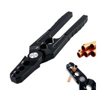 6-Hole Copper Pipe Repair Pliers for HVAC, Manual Rounder Tool for 1/4" 3/8" 1/2" 5/8" 3/4" 7/8" Aluminio / Copper Tubing, Precision Calibration Slots, Ergonomic Grip for AC Refrigeration Condensser