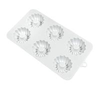 6 Hole Silicone Dessert Mold - Flexible Non Stick Chocolate Pudding Cake Mold, Unique Shape French Style Baking Tool For DIY Kitchen Use | Easy Release Baking Support, Creative Dessert Shaping, Reusab