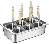 6 Holes Pasta Cooker Insert Set,Pasta Pot Stainless,Commercial Stock Pot,With Divider And Colander Strainer,For Home Kitchen Restaurant Cookware, LJJY-KK