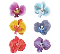 6 horquillas para el pelo de orquídeas artificiales antideslizantes, horquillas laterales para playa, boda, vacaciones, peluquería, flores