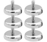 6 imanes de neodimio de 36 mm de diámetro con rosca M6, sistema magnético de fuerza de sujeción de 45 kg, imanes redondos de neodimio con rosca, imanes extra fuertes para tornillos o ganchos