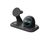 6 in 1 30W Magnetic Wireless Charger Stand RGB Alarm Clock Speaker Charger Station for Iwatch Airpods A