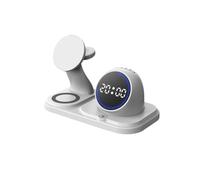 6 in 1 30W Magnetic Wireless Charger Stand RGB Alarm Clock Speaker Charger Station for Iwatch Airpods B