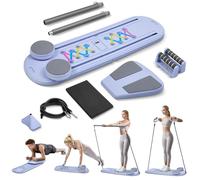 6 IN 1 máquina de Pilates Reformer para, con Rodillo Abdominal de Rebote Automático y Contador, Tabla Multifuncional de Entrenamiento con Cuerda de Tensión para Gimnasio en Casa y Cuerpo Completo