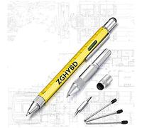 6-In-1 Multi-Functional Stylus Pen, Spirit Level, Stylus, Flat-Head and Phillips, Multifunction Tool Pen Pen for Men Father - Multi Tool Pen Christmas Gifts for Men Socks Red
