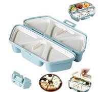 6 in 1 Onigiri Mold, 6 in One Onigiri Mold, Triangle Rice Ball Molds, 6 at Once Cavity Press Onigiri Rice Balls, For Seaweed Rices Balls Sushi Musubi, Picnic Daily Storing Sushi (Blue)