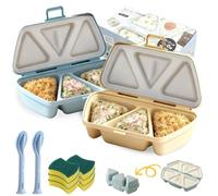 6 In 1 Onigiri Mold, Silicone Multi Cavity Onigiri Mold Set, Triangle Kimbap Molds and Wrappers, Easy to Store Carry, Once Quickly Make 6PCS Onigiris for Triangle Sushi/Rice Cake Molds (MIX)