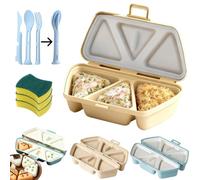 6 In 1 Onigiri Mold, Silicone Multi Cavity Onigiri Mold Set, Triangle Kimbap Molds and Wrappers, Easy to Store Carry, Once Quickly Make 6PCS Onigiris for Triangle Sushi/Rice Cake Molds (BEIGE)