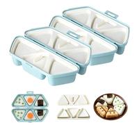 6 in 1 Onigiri Mold, Triangle Rice Mold, Quick-Press Bento Maker, Once Quickly Make 6PCS Sushi, for Sushi & Musubi (2*blue)