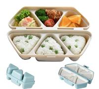 6 In 1 Onigiri Mold, triangle sushi mold, Triangle Rice Ball Maker, Foldable & Dishwasher-Bento Tool for Quick Meal Prep (Beige)