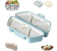 6 in 1 Onigiris Mold, 6 in 1 Mold for Making and Storing Sushi, Triangle Sushi Molds, Quick to Make, Easy to Store Carry, for Meal Prep, Lunch, Family Cooking (1PCS-Blue)