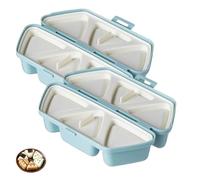 6 In 1 Onigiris Mold, 6 In One Onigiris Mold, Triangle Rice Ball Molds, Quick to Make and Easy To Store Carry and Clean, for Picnic & Daily Storing Sushi (Blue,2pcs)