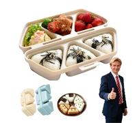 6 In 1 Onigiris Mold, Onigiris Mold 6 Piece, Non-Stick Sushi Rice Molds, Foldable Triangle Sushi Rice Ball Make, Easy-Release Nonstick Press, Quick To Shape, Store, Carry & Clean (Beige)