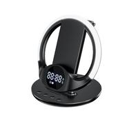 6-in-1 Wireless Charger with RGB Ambient Light & Alarm Clock Station