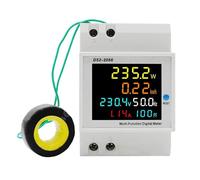 6 IN1 Din Rail AC Monitor Voltage Current Power Factor Active KWH Electric Energy Frequency Meter Volt Amp 110V 220V 380V 100A(40-300V External CT)