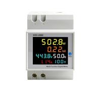 6 IN1 Din Rail AC Monitor Voltage Current Power Factor Active KWH Electric Energy Frequency Meter Volt Amp 110V 220V 380V 100A(250-450V Built-in CT)
