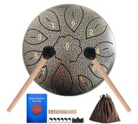 6 Inch 11 Note Steel Drum for Kids with Carry Bag, Mallets, Music Book & Finger Picks, C Tone Calming Steel Drum for Beginner Handpan (Silver)