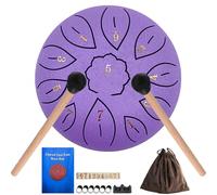 6 Inch 11 Note Steel Drum for Kids with Carry Bag, Mallets, Music Book & Finger Picks, C Tone Calming Steel Drum for Beginner Handpan (Purple)