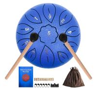 6 Inch 11 Note Steel Drum for Kids with Carry Bag, Mallets, Music Book & Finger Picks, C Tone Calming Steel Drum for Beginner Handpan (Blue)