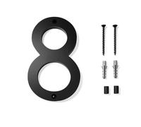 6 Inch Acrylic Fully Perforated Matte Black Villa, House, Garden, Floor Digital House Number(152MM Black H)