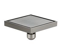 6 Inch Invisible Shower Floor Drain Brass Square Shower Floor Drain Removable Cover, Bathroom Drainer with Hair Strainer for Kitchen Washroom Garage Basement(Brushed-B)