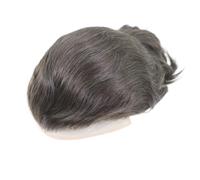 6 inch Men's Human Hair Toupee, 10x8 inch Mono Lace Base Hairpiece Replacement System Suave y Transpirable(4)