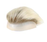 6 inch Men's Human Hair Toupee, 10x8 inch Mono Lace Base Hairpiece Replacement System Suave y Transpirable(4T613)