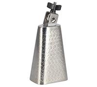 6 Inch Metal Cowbell, Percussion Instrument with Knob, Crisp Sound Drum Set Cowbell, Electroplated Silver Cheering Bell for Band Dance Music