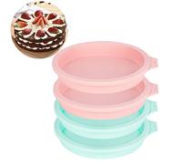 6-Inch Silicone Round Cake Pan Baking Mold Baking Mold DIY Rainbow Cakes Non-Stick Silicone Pack of 4