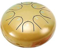 6 Inch Steel Tongue Drum Percussion Instrument D Major 8 Sounds with 2 Drumsticks 4 Finger Cover Carrying Bag and Sticker, for Yoga Zazen Meditation (Black)