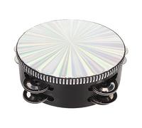 6 Inch Tambourines Double Row, Hand Held Drum with Reflective Surface and Polished Stainless Steel Bells, Melodious Percussion Instrument for Adults, Music Lessons, KTV, Concerts a