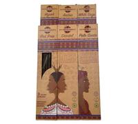 6 Incienso Natural Ecológico, Incienso Orgánico sin Tóxicos, Incluye: Palo Santo, Mirra Salvia Blanca, Ámbar, Rosa Roja, Sándalo + Quemador de Regalo