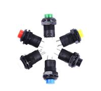 6 interruptores de botón de bloqueo automático/momentáneo DS427 DS428 de 12 mm, interruptor de botón de encendido 3A/125VAC 1.5A/250VAC DS-427 DS-428
