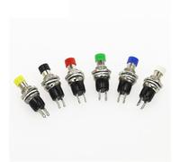 6 interruptores de botón momentáneos PBS-110 de 7 mm. Pulsa el interruptor de reinicio, interruptor de botón de encendido y apagado, normalmente cerrado NC (mixto, 6 piezas)