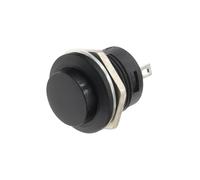 6 interruptores de botón pulsador momentáneos de 16 mm, 6 A/125 V CA, 3 A/250 V CA, redondos, R13-507(Black)