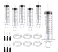 6 jeringas de 100 ml con tubo y cierre estéril, envasados individualmente | Jeringas 100ml Sin Aguja para Laboratorios Científicos Rellenar y Medir Aceite Aplicador Adhesivo de Líquidos Alimentación