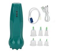 6 Juegos de Ventosas, Máquina de Terapia de Ventosas Eléctrica Portátil con Bomba, Dispositivo de Cuidado de Raspado de Masaje Corporal, 6 Ventosas de Vacío Profesionales, Kit de Ventosas(Verde)