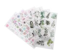 6 Juegos Pegatinas de Flores de Papel DIY para Cuadernos y Lápices