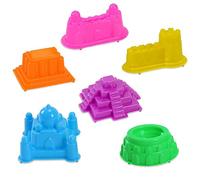6 Juguetes de Arena de Playa de plástico Blando para niños y bebés, Juguetes de Arena para Jugar, moldes para Construir Castillos.