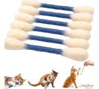 6 juguetes gigantes para gatos, hisopos de algodón con hierba gatera, juguete gigante duradero para gatos Qtip para ejercicio, jugar, ansiedad, ayuda digestiva, palitos masticables (azul)