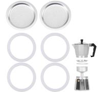 6 juntas para cafetera de 6 tazas, accesorios de olla Moka, junta para Bialetti, junta de silicona de grado alimenticio para cafeteras, 2 filtros y 4 juntas de silicona para cafetera de estufa
